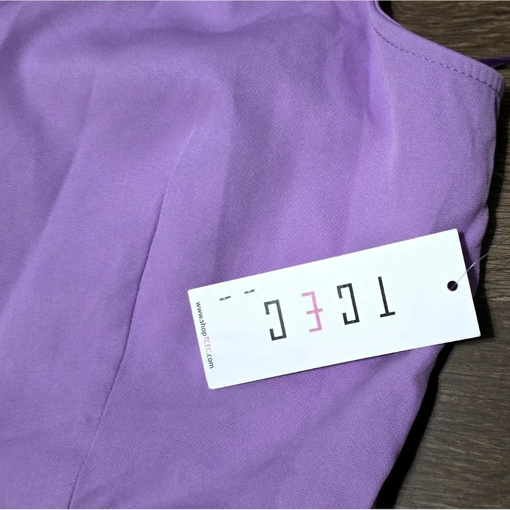 TCEC Asymmetrical One‎ Shoulder Ruffle Dress Size Medium Lavender CD01911